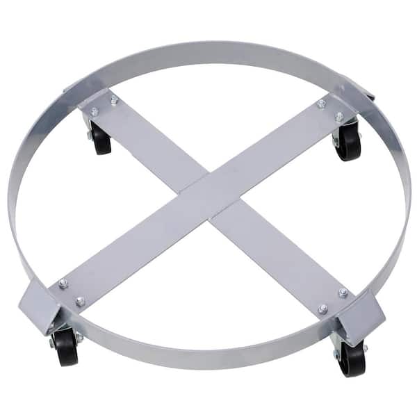 maocao hoom 2-Piece Drum Dolly for 55Gal. Drums Barrel Dolly with 4-Swivel Caster Wheels,Heavy Duty Steel Frame Drum Cart with Brake