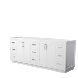 Miranda 83.25 in. W x 21.75 in. D x 33 in. H Double Bath Vanity Cabinet without Top in White