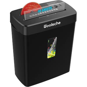 10-Sheet Cross Cut Paper, CD and Credit Card Shredder with Jam Proof System, 3.43 Gal. Basket in Black