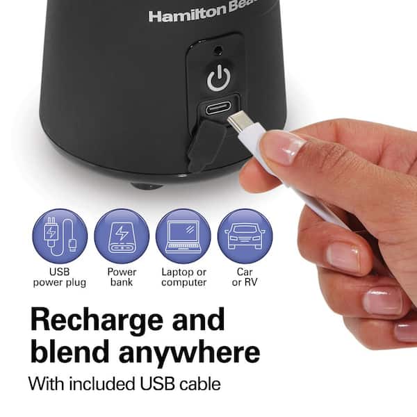 Hamilton Beach 51101BA Personal Blender with Travel Lid, Black