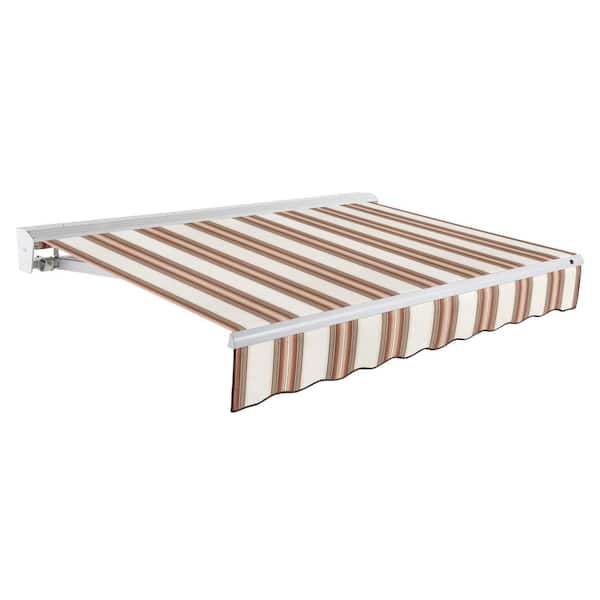 AWNTECH 20 ft. Destin Manual Retractable Awning with Hood (120 in. Projection) in Brown/Terra