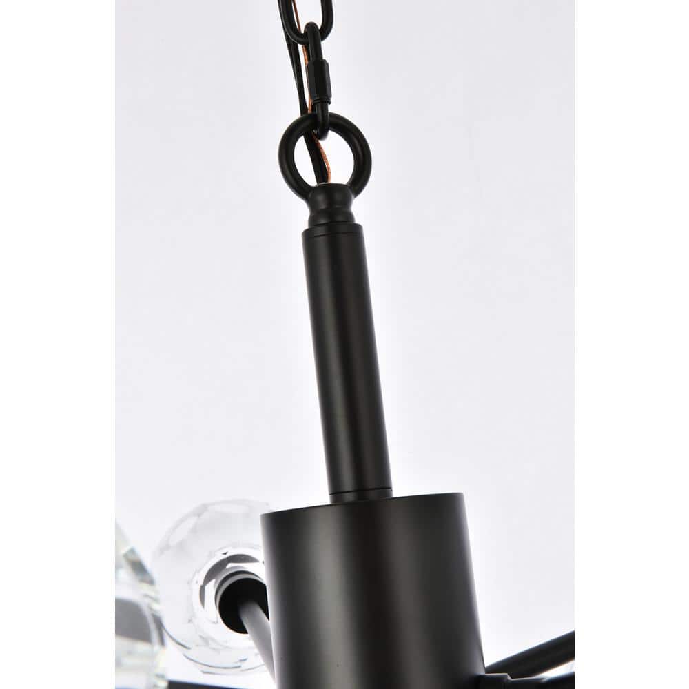 Graham Black 10-Light Pendant with Crystal Globe Shades