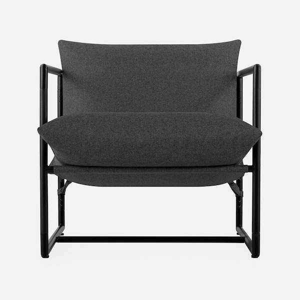 Ash Gray And Black Metal Sling Chair Ash Gray And Black Metal Sling Chair