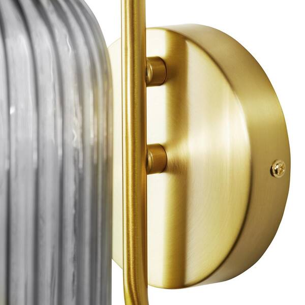 River of Goods Harlow 8.625 in. Brushed Gold-Colored Wall Sconce