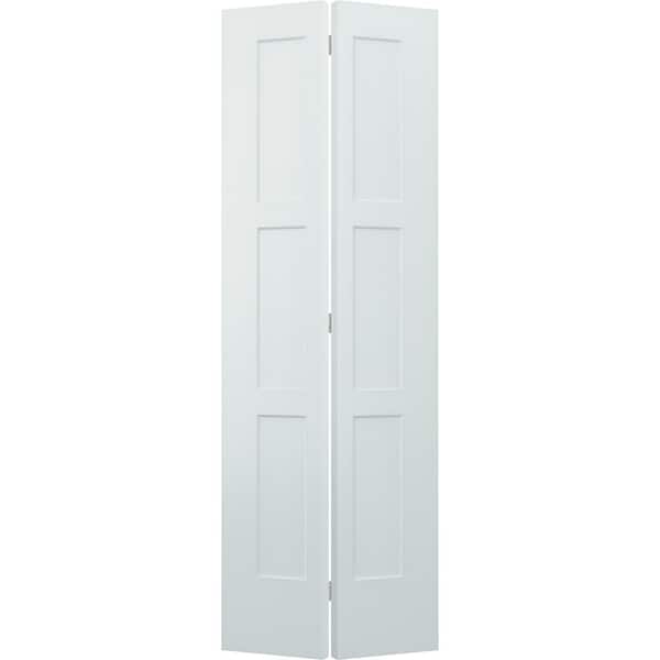 JELD-WEN 30 in. x 96 in. Birkdale Light Gray Paint Smooth Hollow Core Molded Composite Interior Closet Bi-fold Door