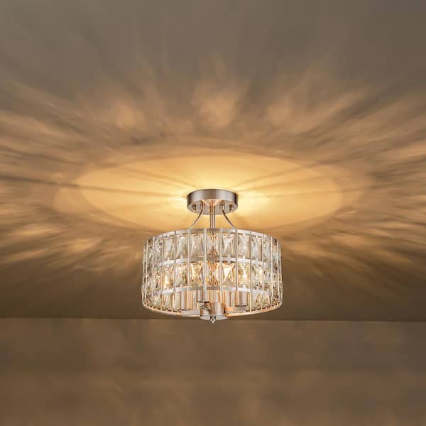 RRTYO Sroda 12.5 in. 4-Light Brushed Nickel Mid-Century Drum RRTYO Sroda 12.5 in. 4-Light Brushed Nickel Mid-Century Drum