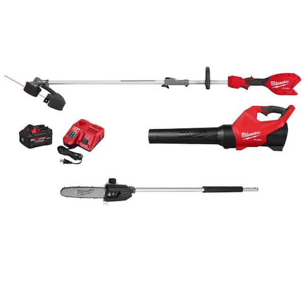 M18 Fuel 18V 16 in. Brushless Cordless Quik-Lok String Trimmer/Blower 8.0 Ah FORGE Combo Kit with Pole Saw Attachment