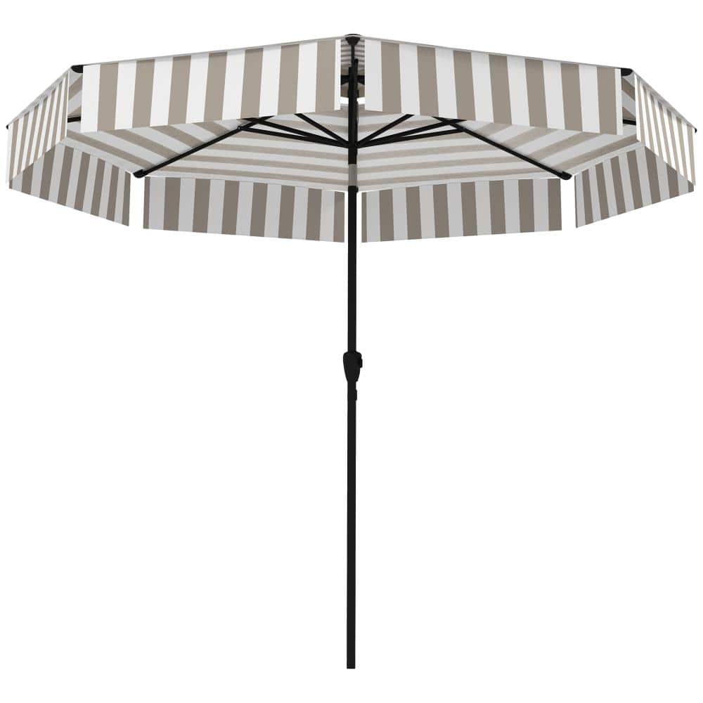 8.6 ft. Metal Double-sided Outdoor Market Umbrella in Light Gray with Crank, 8 Ribs, Push Button Tilt price history on PriceWatchPro