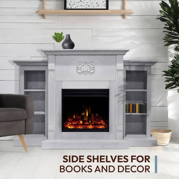 Cambridge Sanoma 72 in. Electric Fireplace Heater in White with