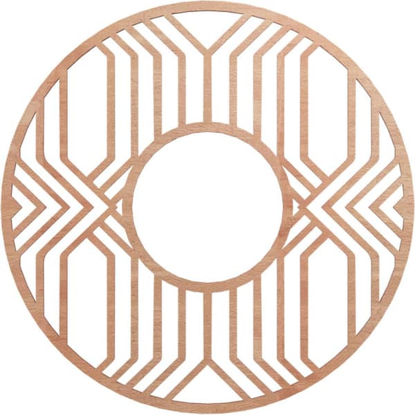 Ekena Millwork 24 in. x 24 in. x 1/4 in. Empire Wood Fretwork Pierced Ceiling Medallion, Cherry