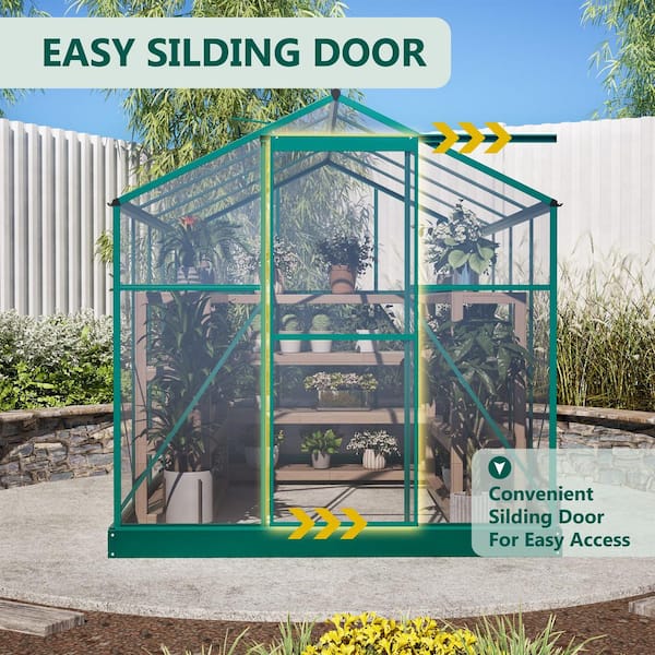 Hohuqeri 6 ft. W x 8 ft. D Outdoors Greenhouse Walk-In