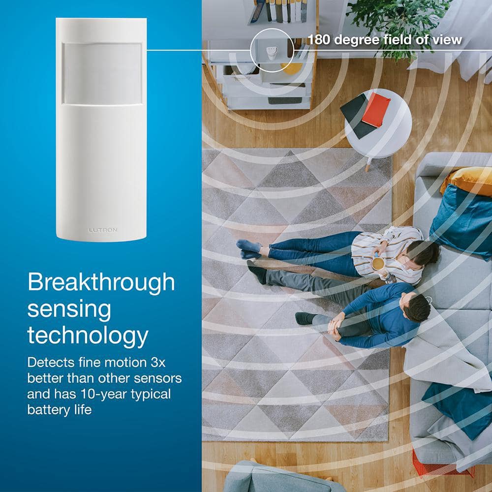 Caseta White Wireless Vacancy Motion Sensor with Auto Off