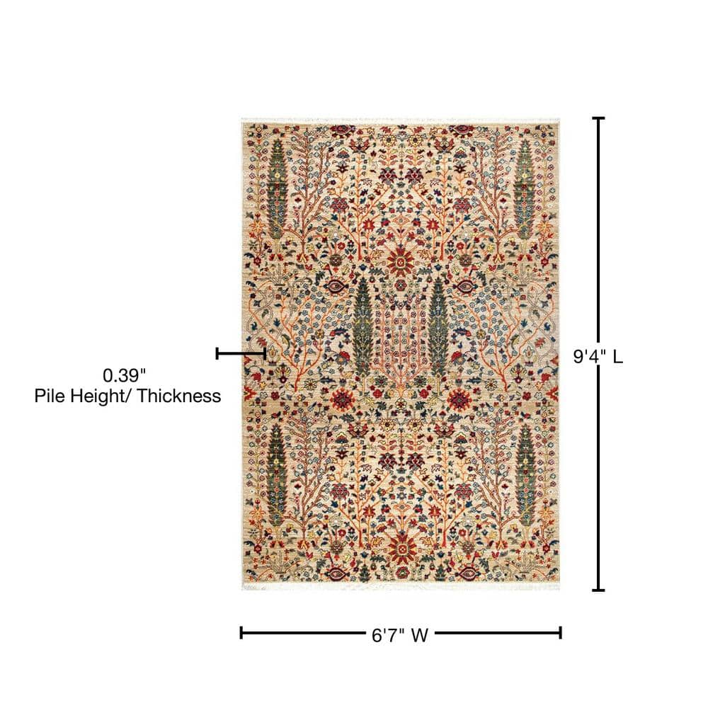 Olive Rectangular Synthetic Fringe Area Rug
