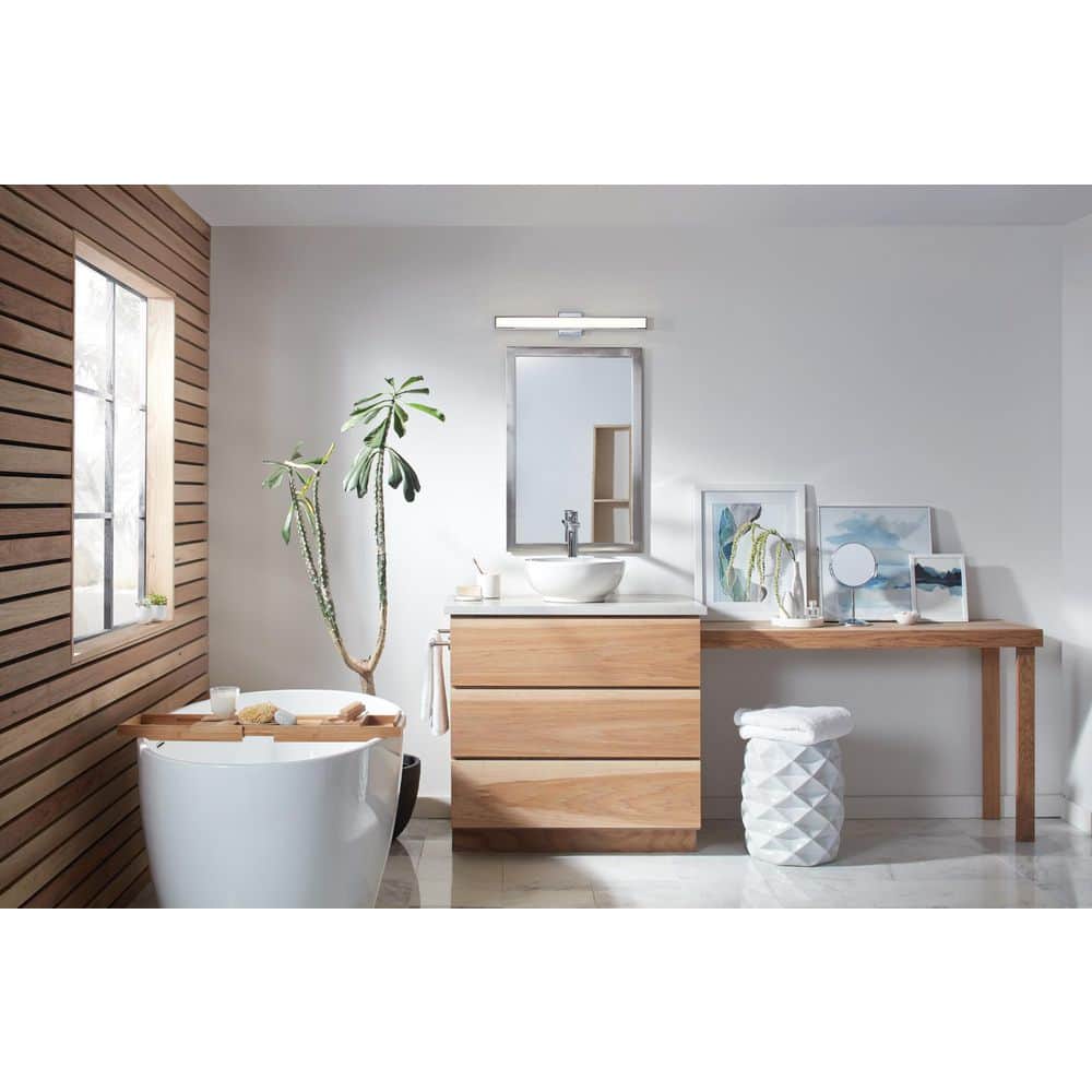 Alto 24 in. 4-Light in Chrome Integrated LED Vanity Light with Invisimount 29-Watt Bath price history on PriceWatchPro