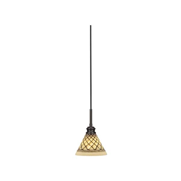 Unbranded Albany 60-Watt 1-Light Espresso Pendant Mini Pendant Light Chocolate Icing Glass and Light Bulb Not Included
