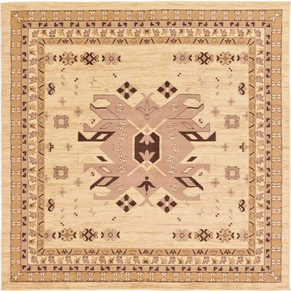 Taftan Oasis Ivory 8' 0 x 8' 0 Square Rug -  Unique Loom, 3128702