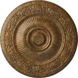 24-1/4 in. x 2 in. Neuveau Urethane Ceiling Medallion (Fits Canopies upto 6-3/8 in.), Rubbed Bronze