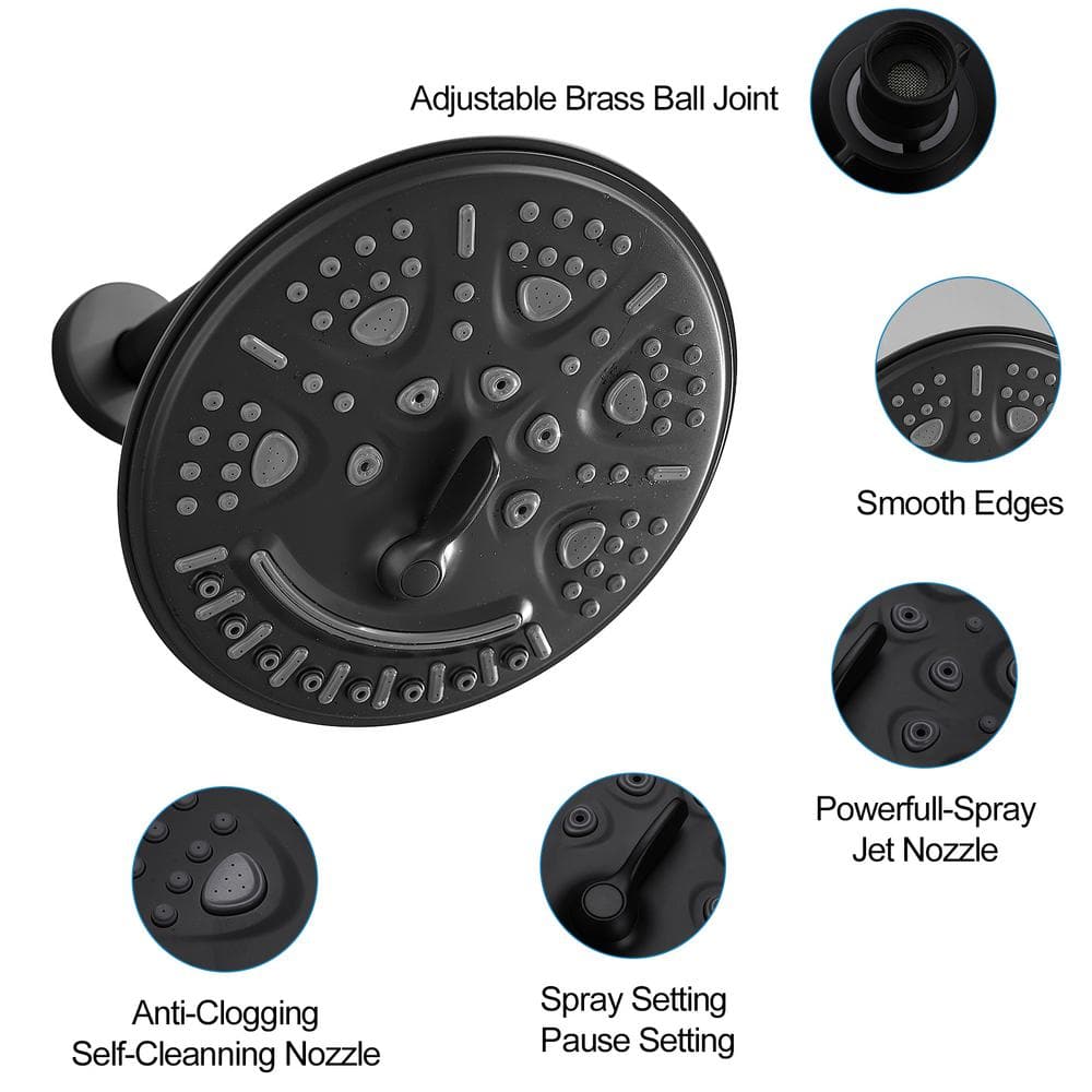 Matte Black Stainless Steel Multi-function Rain Shower Set