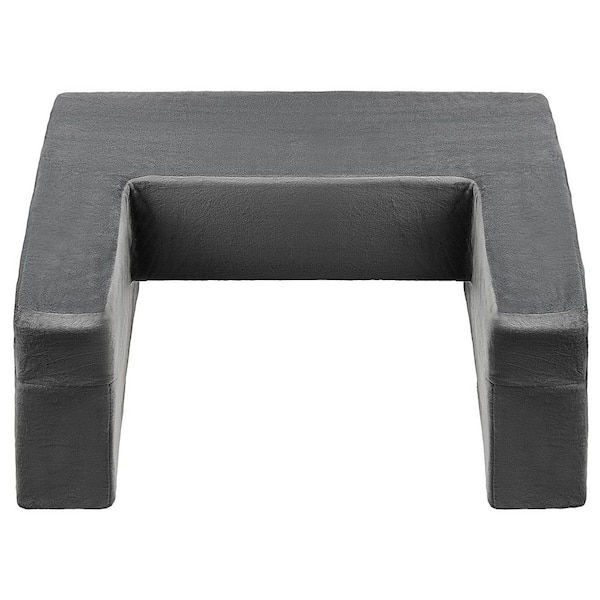 Memory Foam Reading Pillow Lap Desk, Bed Rest with 3 Pockets, Cup Holder and Washable Cover, for Gaming, Grey, 24 in.