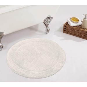 Waterford Collection 100% Cotton Tufted Non-Slip Bath Rug, 22 in. Round, Ivory