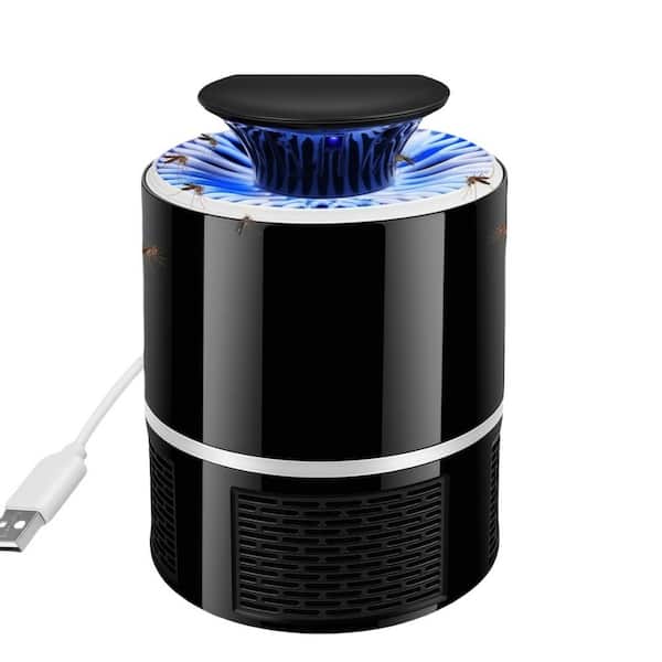 Electric Mosquito Lamp and Fly Trap Repellent with Escape-Proof Design, Quiet and Chemical-Free in Black
