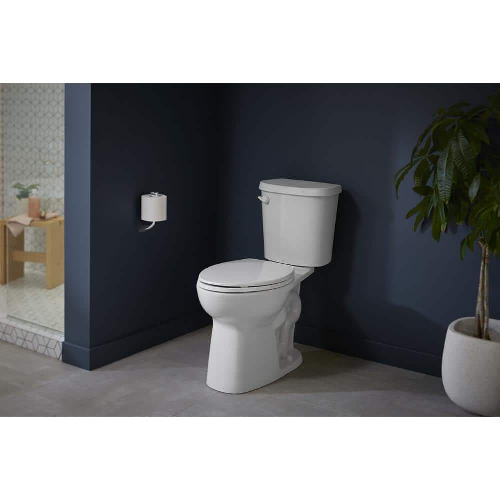 KOHLER Brevia Slow-Close Round Closed Front Toilet Seat In White K ...