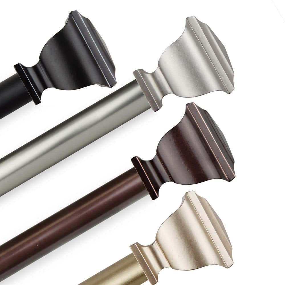 Adjustable 66-120 in. Single curtain rod 1 in. Dia in Gold with Marlowe Finials price history on PriceWatchPro