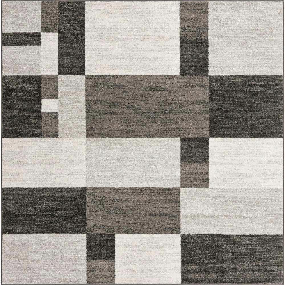 Unique Loom Autumn Providence Gray 7' 10 x 7' 10 Area Rug 3172726 - The ...