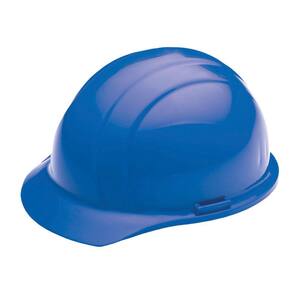 4 Point Plastic Suspension Slide-Lock Cap Hard Hat in Blue