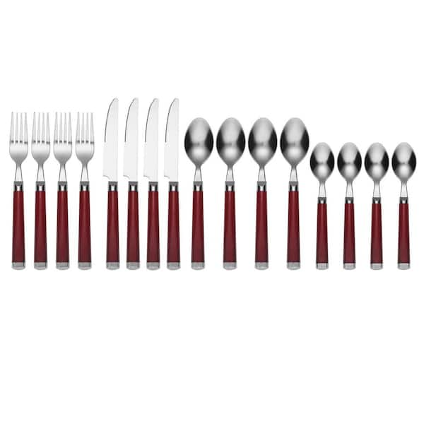 16-piece cutlery 2024 set, red