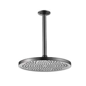 1-Spray Patterns with 1.8 GPM 10 in. Ceiling Mount Fixed Shower Head in Gunmetal