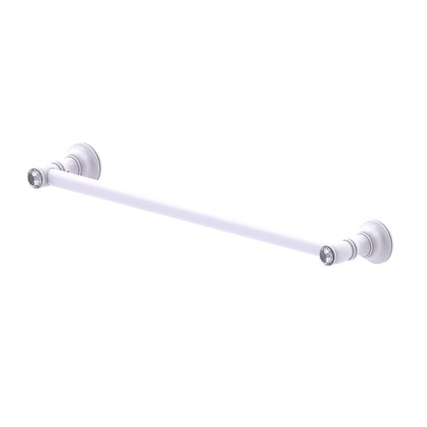 Allied Brass Carolina Crystal Collection 30 in. Wall Mounted Towel Bar in Matte White