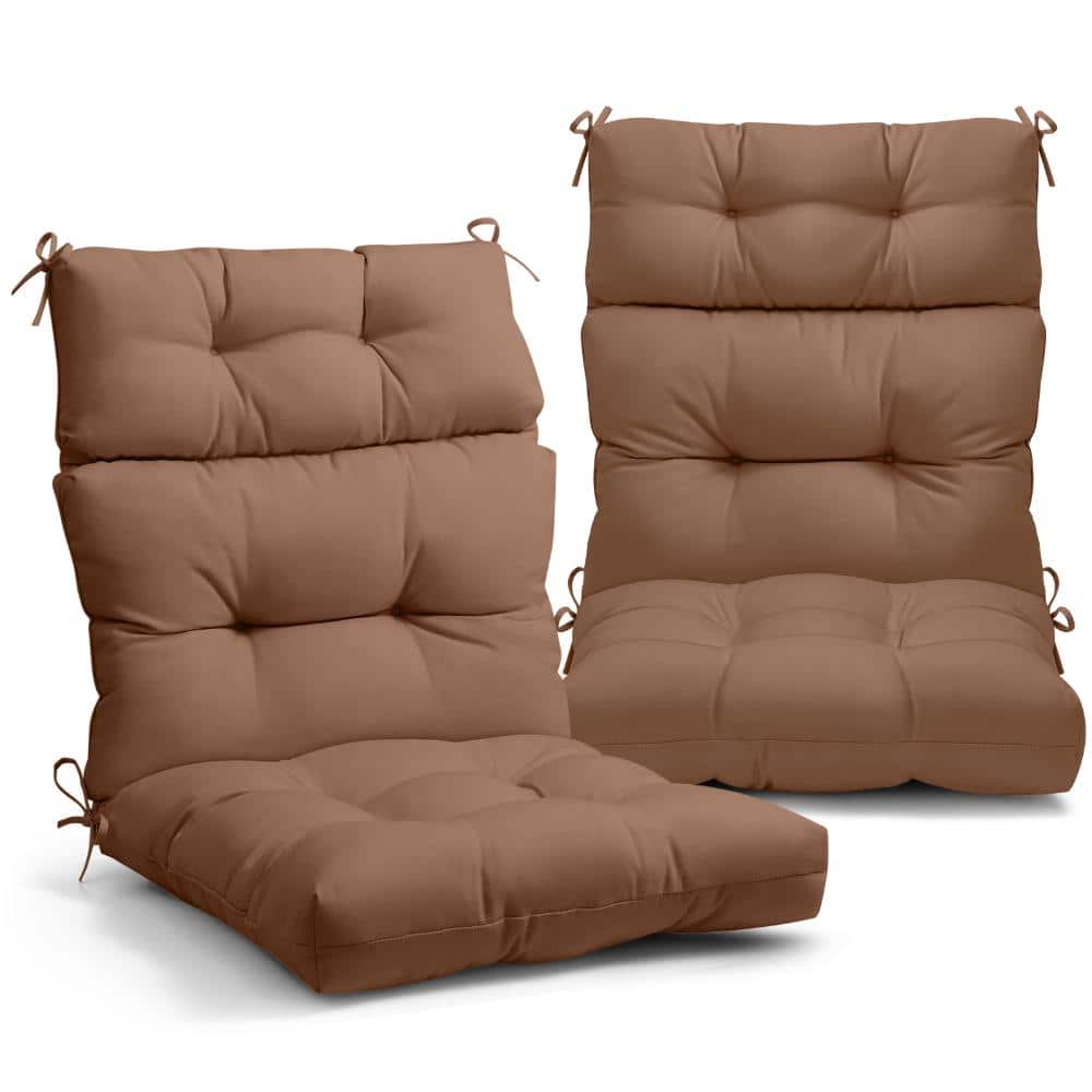 46 in. L x 22 in. W x 4 in. H Outdoor/Indoor High Back Patio Chair Cushion, (Set of 2), Mocha price history on PriceWatchPro
