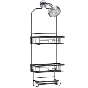 Over-The-Shower Head Shower Caddy with 3 Shelves Storage Rack in Black
