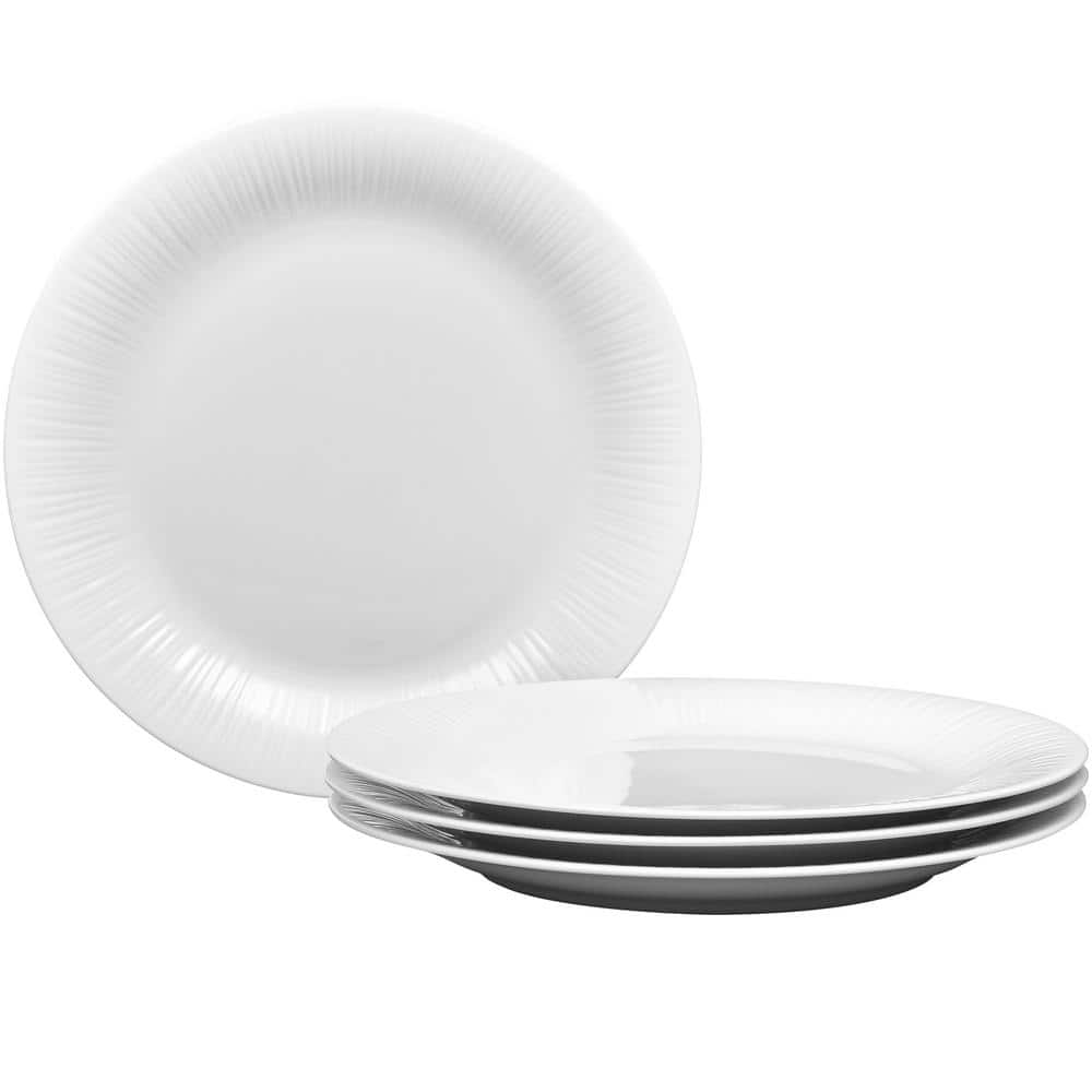 Noritake Conifere White Porcelain Rim Dinner Plates (Set of 4) 10-3/4 in -  1708-406D