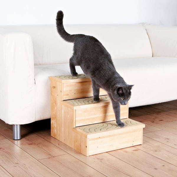 Oak Wood Carpeted Pet Stairs