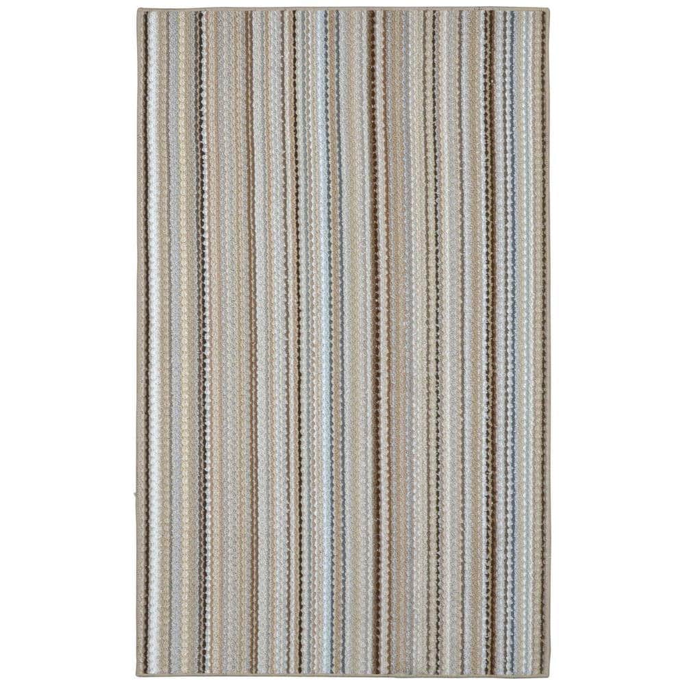Garland Rug Carnival Stripe Random EarthTone 7 ft. x 12 ft. Area