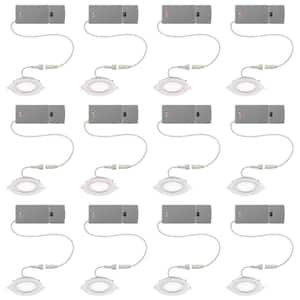 3 in. Low Profile Canless Selectable Integrated LED Recessed Light Trim 550 Lumens Dimmable Wet Rated (12-Pack)