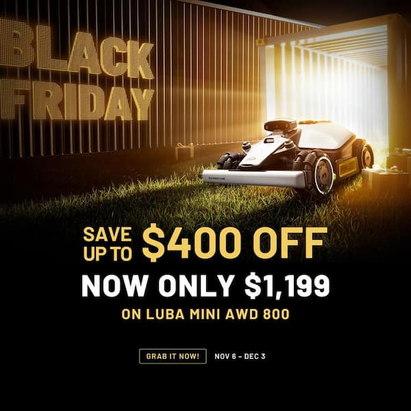 LUBA mini AWD 800 7.9 in. Robot Lawn Mower (8600 sq.ft) Adjustable Cutting Height (0.8in-2.6in), UltraSense AI Vision