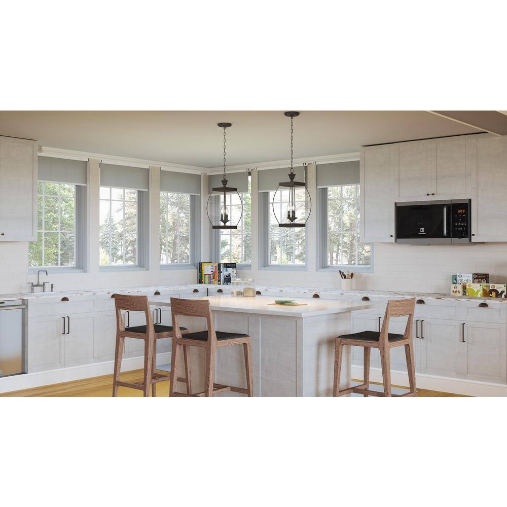 Oasis Transitional Mini 3-Light Matte Black & Bronze Pendant