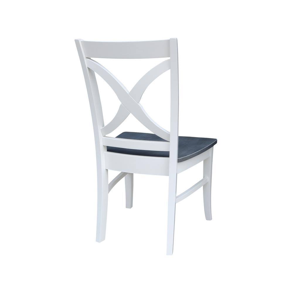 Gray Cross Back Solid Wood Side Chair