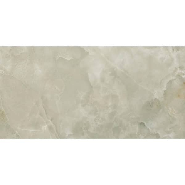 Italian Onyx Green 24 in. x 48 in. Matte Marble Look Porcelain Large Format Floor and Wall Tile (15.5 sq. ft. /Case)