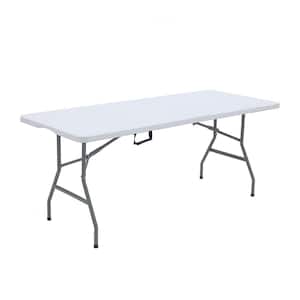 6 ft. White Plastic Folding Multipurpose Utility Picnic Table