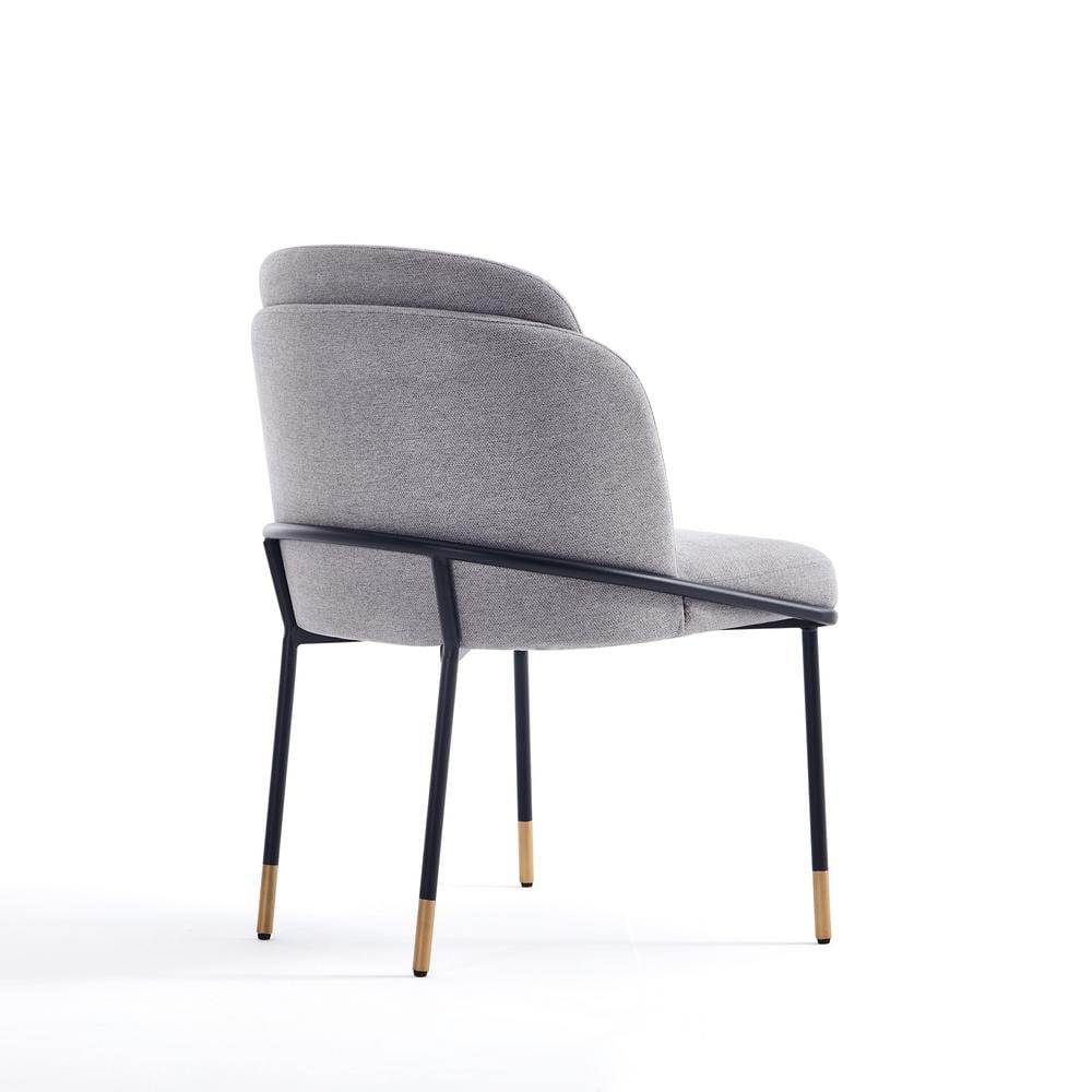 High Gray Upholstered Metal Side Chair