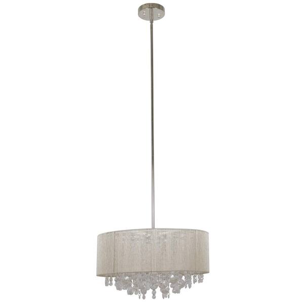 Decor Therapy Serra 1-Light Polished Nickel Champagne String Beaded Pendant