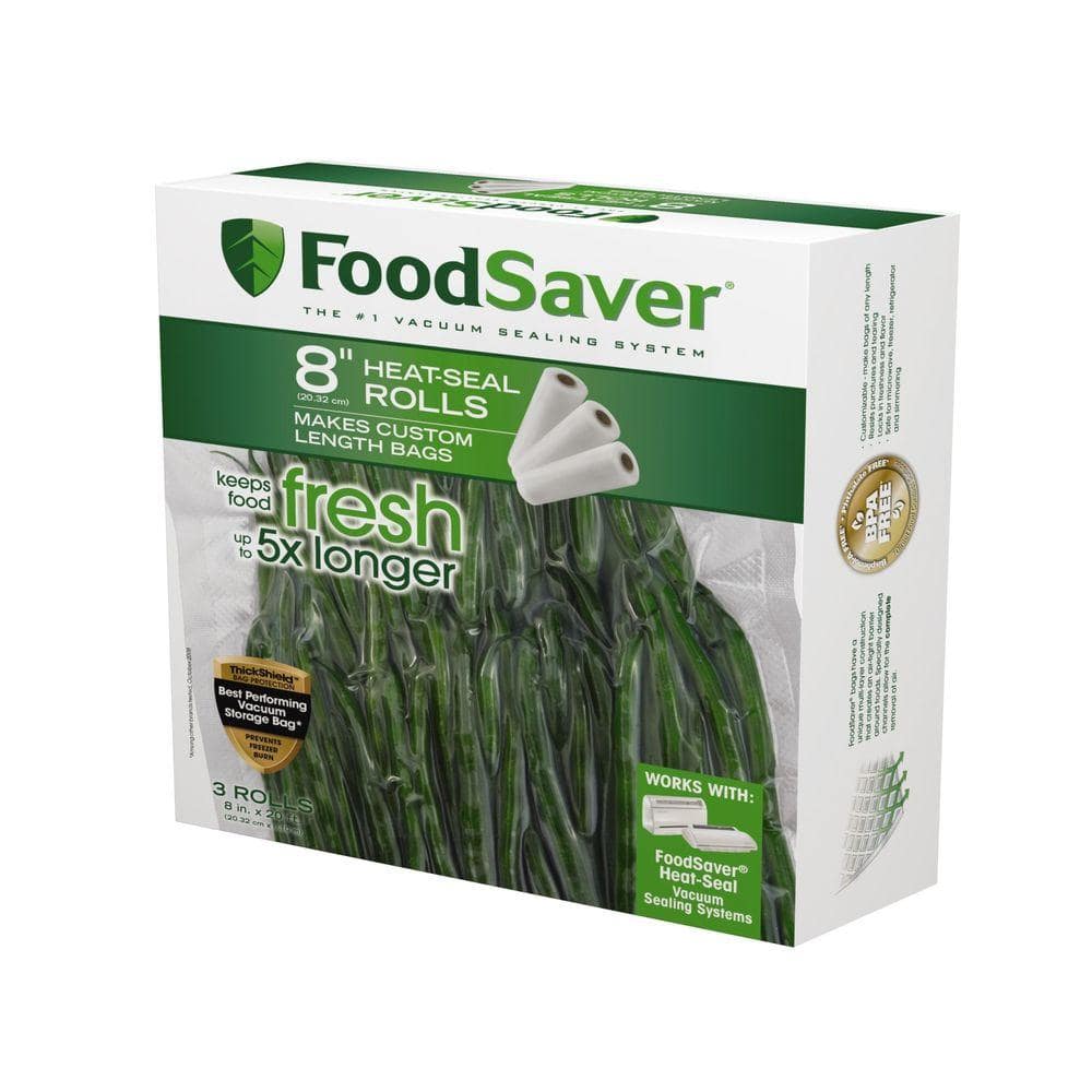 Sealegend 8x20' 2 Rolls Vacuum Sealer Bags For Food Saver,Food