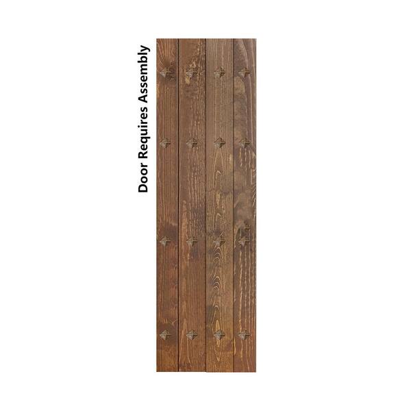 ISLIFE Mid-Century New Style 24 in. x 84 in. Dark Walnut DIY Solid Wood Sliding Barn Door Slab