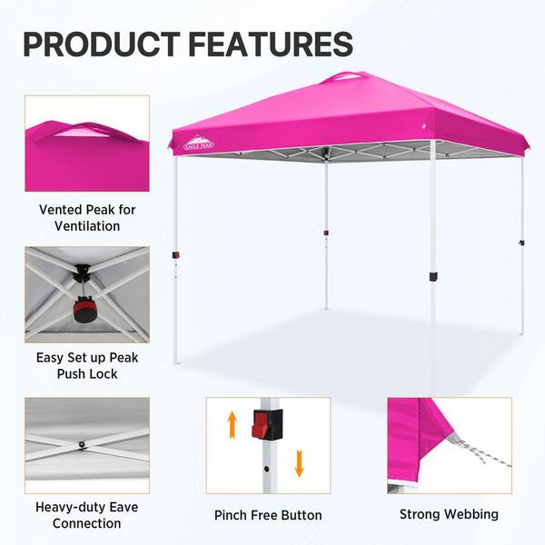 34PANDA Z-Shade 10-ft x 10-ft Rectangle White steel frame with blue