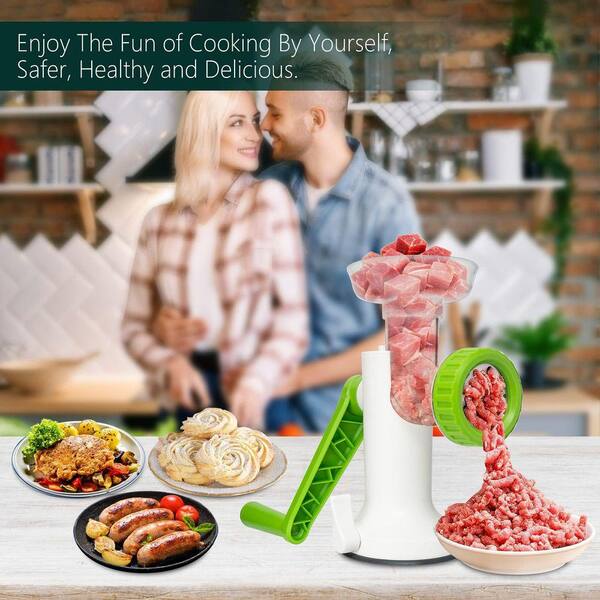 Lynzavix Manual Meat Grinder with Stainless Steel Blades, Sausage