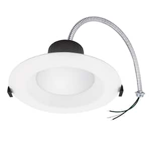6 in. Recessed Commercial LED Downlight, No Housing Required White Trim Selectable Color Temperature/Wattage 1850 Lumens